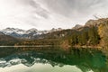 Lake Tovel and the Brenta Dolomites - Italian Alps Trentino-Alto Adige Royalty Free Stock Photo