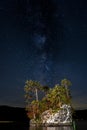 Lake Towada with milky way