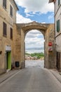 Lake Trasimeno seen from the Porta Fiorentina in Castiglione del lago, Umbria, Italy Royalty Free Stock Photo