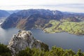 Lake Traunsee and Alps seen from Traunstein, Upper Austria, Austria