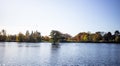 Lake with tree in Perry Park Birmingham Royalty Free Stock Photo
