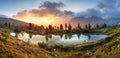 Lake, tree reflection in water Royalty Free Stock Photo