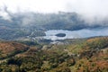 Lake Tremblant and Mont-Tremblant village from top of Mont Tremblant. Canada Royalty Free Stock Photo