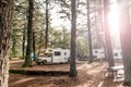 Lake Of Two Rivers Campground Algonquin National Park Beautiful Natural Forest Landscape Canada Parked RV Camper Car