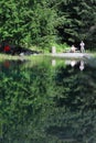 Lake Vert at the foot of Mont Blanc, France