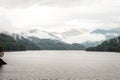 Lake Vidraru on the dam in Carpathian mountains, Romania Royalty Free Stock Photo