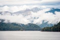 Lake Vidraru on the dam in Carpathian mountains, Romania Royalty Free Stock Photo