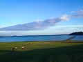 Natural happiness, lakes, pastures, mountains and the warmth of the family, Lake view Royalty Free Stock Photo