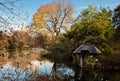 Lake view from Central Park NYC on Autumn November Day Royalty Free Stock Photo