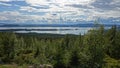 Lake view from Galtis mountain near Arjeplog in Sweden Royalty Free Stock Photo