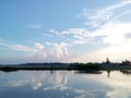 lake view horizontally sky reflects on lake water