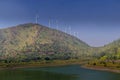 Lake view with its landscape and windmills