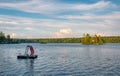 Lake view in Maine with slide Royalty Free Stock Photo