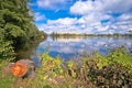 Lake view of Reich Kongresshalle congress hall on former Nazi party rally grounds in Nuremberg Royalty Free Stock Photo