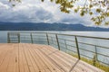 Lake Viewer of Arenal Volcano national park in sunset Royalty Free Stock Photo