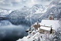 The lake and the village of Hallstatt, Austria Royalty Free Stock Photo
