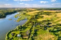 Lake and village in Kursk region of Russia