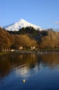 Lake and Volcano Villarrica Royalty Free Stock Photo