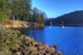 Lake Vyrnwy boathouse Royalty Free Stock Photo