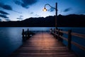 Lake Wakatipu jetty in Glenorchy, Queenstown, New Zealand Royalty Free Stock Photo