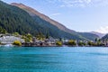 Lake Wakatipu and lakefront houses in Queenstown Otago New Zealand