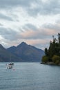 Lake Wakatipu in Queenstown at sunrise Royalty Free Stock Photo