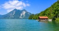 Lake Walchensee -  close to mountain Herzogstand and Kochel am See - beautiful travel destination in Bavaria, Germany Royalty Free Stock Photo