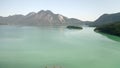 Lake Walchensee 4K Aerial with Herzogstand mountain Jochberg, Bavaria, Germany