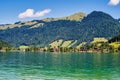 Lake Walchsee near Koessen at the Wilder and Zahmer Kaiser in Tirol, Austria