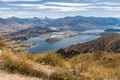 Lake Wanaka with Mt Aspiring in distance, Southern Alps, New Zealand Royalty Free Stock Photo