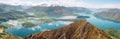 Lake Wanaka panorama, New Zealand Royalty Free Stock Photo