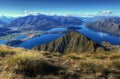 Lake Wanaka panorama, New Zealand Royalty Free Stock Photo