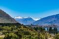 Lake Wanaka and the Southern Alps, with surrounding landscape in Wanaka, Otago, South Island, New Zealand Royalty Free Stock Photo