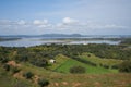 Lake water reservoir of Alqueva Dam landscape from Mourao castle in Alentejo, Portugal Royalty Free Stock Photo