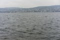 Lake zurich water and mountain landscape with rainy weather Royalty Free Stock Photo