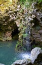 Lake of the Waterfall. Grotto of the East. Quinta da Regaleira. Sintra.Portugal Royalty Free Stock Photo