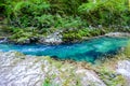 Lake from waterfall at Soteska vintgar, Slovenia The Vintgar Go