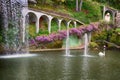 Lake with waterfall in a Tropical Garden Royalty Free Stock Photo