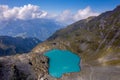 Lake Wildsee on Pizol 5 lakes hike in Switzerland Royalty Free Stock Photo