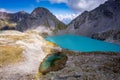 Lake Wildsee on Pizol 5 lakes hike in Switzerland Royalty Free Stock Photo