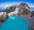 Lake Wildsee on Pizol 5 lakes hike in Switzerland Royalty Free Stock Photo