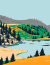 Lake Windeben in Nock Mountains National Park Carinthia Austria  Art Deco WPA Poster Art Royalty Free Stock Photo