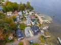 Weirs Beach aerial view, Laconia, New Hampshire, USA Royalty Free Stock Photo