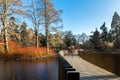 Lake in winter in Kew Gardens, London Royalty Free Stock Photo