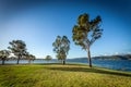Lake Wivenhoe Queensland Australia blue sky afternoon Royalty Free Stock Photo