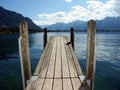 Lake wooden bridge