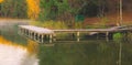 Lake and wooden bridge