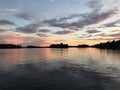 Cottage Country Sunset, Lake of the Woods, Kenora, Ontario, Canada Royalty Free Stock Photo