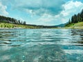 The Lake of Youth in Bukovel in summer