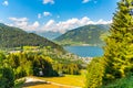 Lake Zell, German: Zeller See, at Zell am See in Austrian Alps, Austria Royalty Free Stock Photo